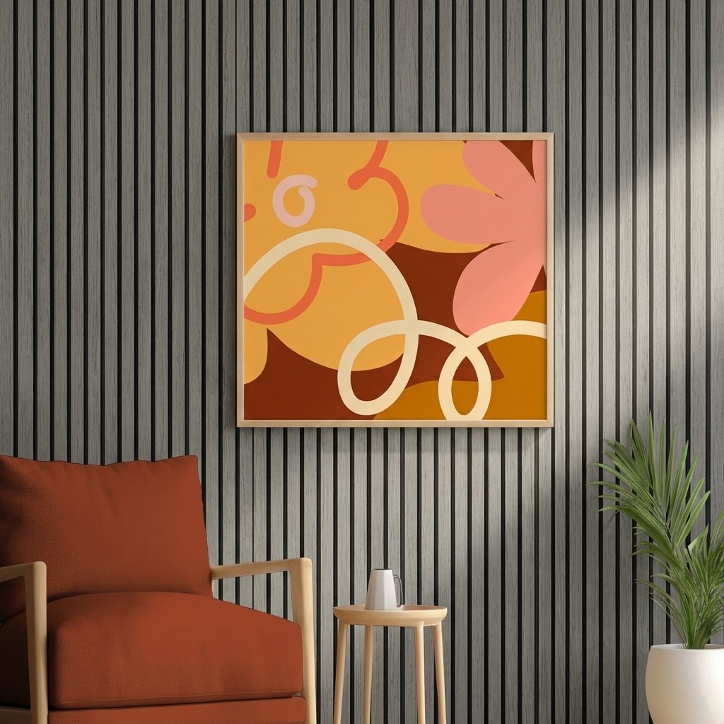 PVC Interior Wall Panel, Teak-Black